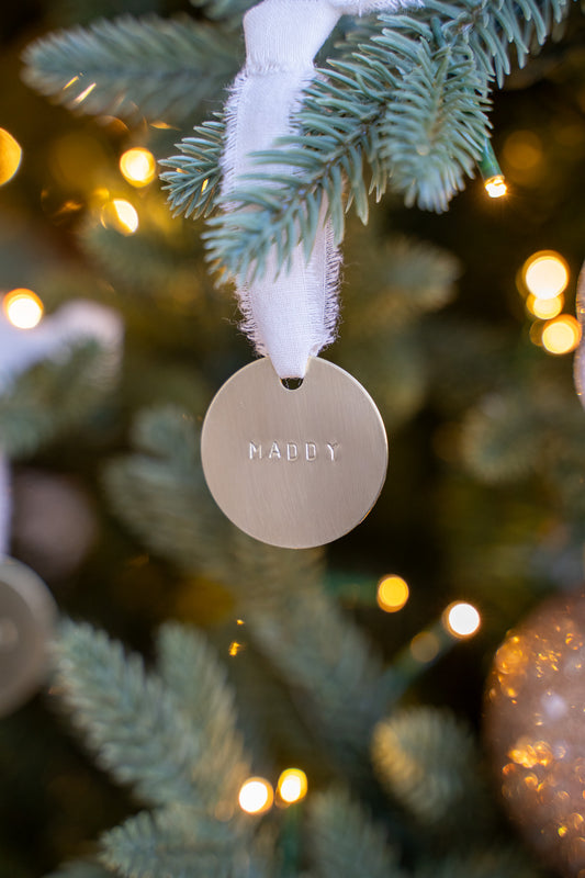 Hand Stamped Brass Tags/Ornaments